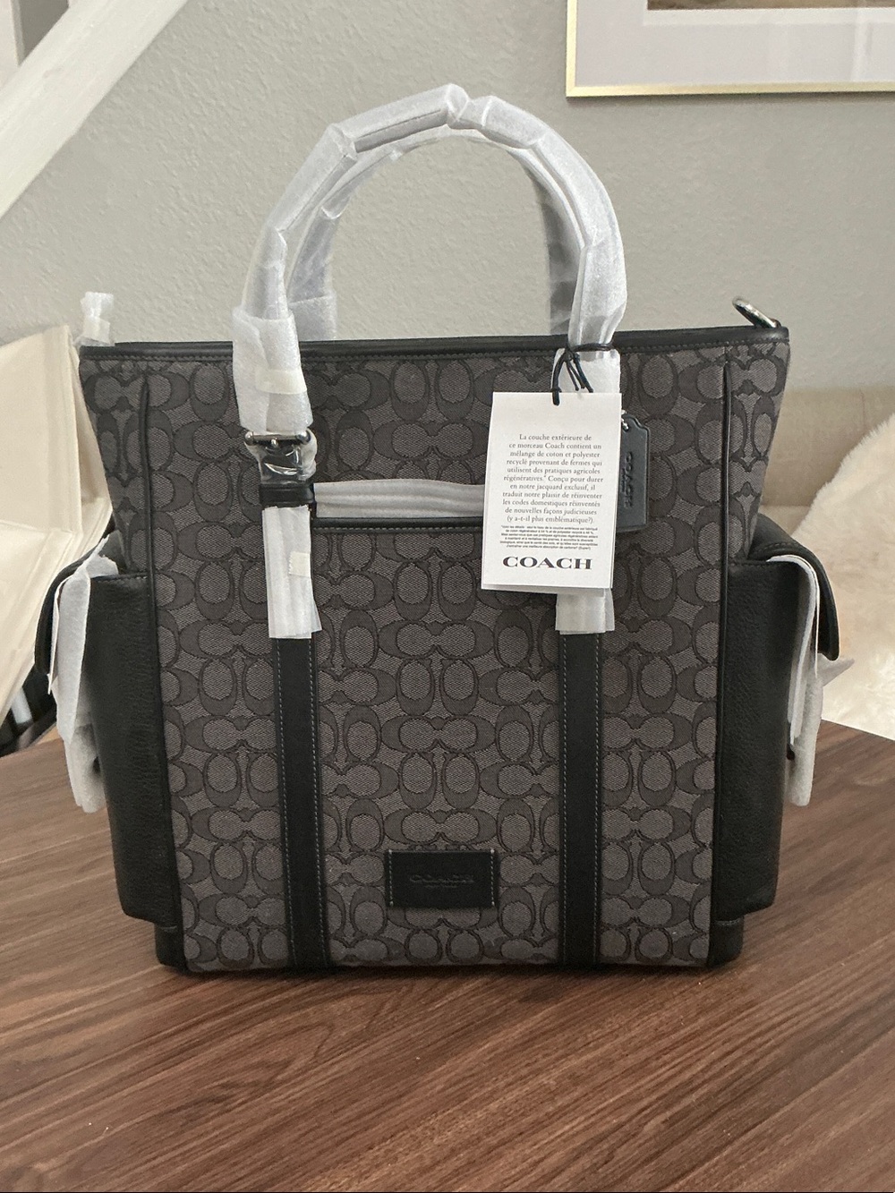 Coach Men’s Messenger Tote in Charcoal and Black